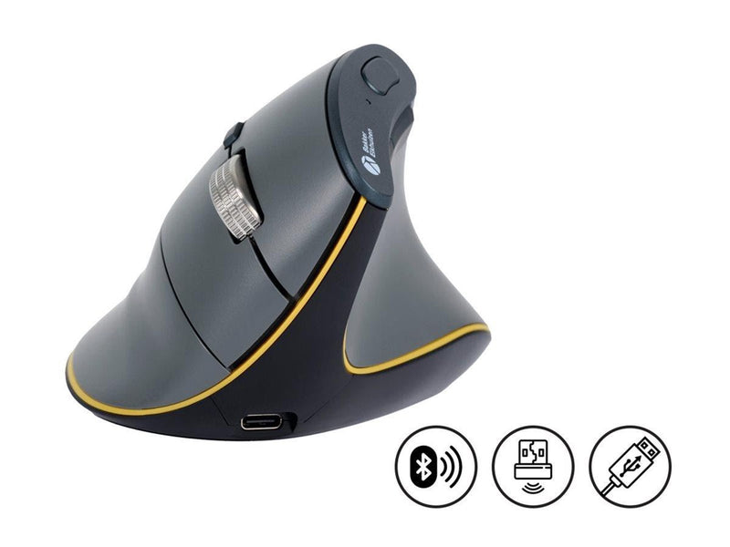 Bakker Elkhuizen FastForward - vertical mouse - Bluetooth 5.1 RF - dark grey - Vertical mouse (Grau)