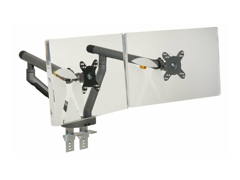 Bakker Elkhuizen Flexible Dual mounting kit - adjustable dual arms - for 2 monitors - dark grey - Max 10 kg - recommended for 17"-35" (for flat screen), 17"-32" (for curved screen)