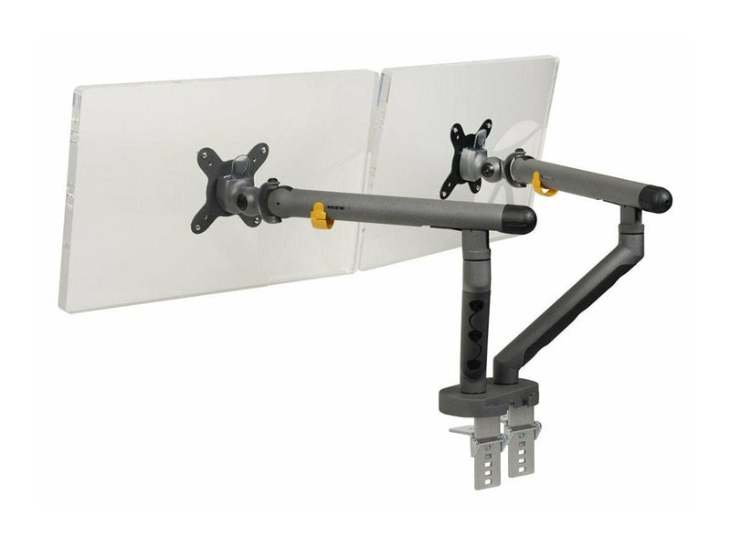 Bakker Elkhuizen Flexible Dual mounting kit - adjustable dual arms - for 2 monitors - dark grey - Max 10 kg - recommended for 17"-35" (for flat screen), 17"-32" (for curved screen)