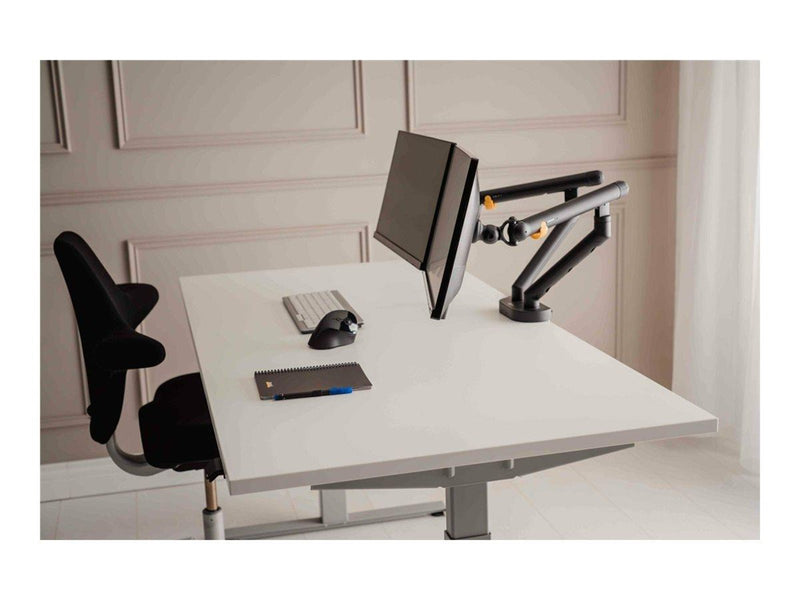 Bakker Elkhuizen Flexible Dual mounting kit - adjustable dual arms - for 2 monitors - dark grey - Max 10 kg - recommended for 17"-35" (for flat screen), 17"-32" (for curved screen)