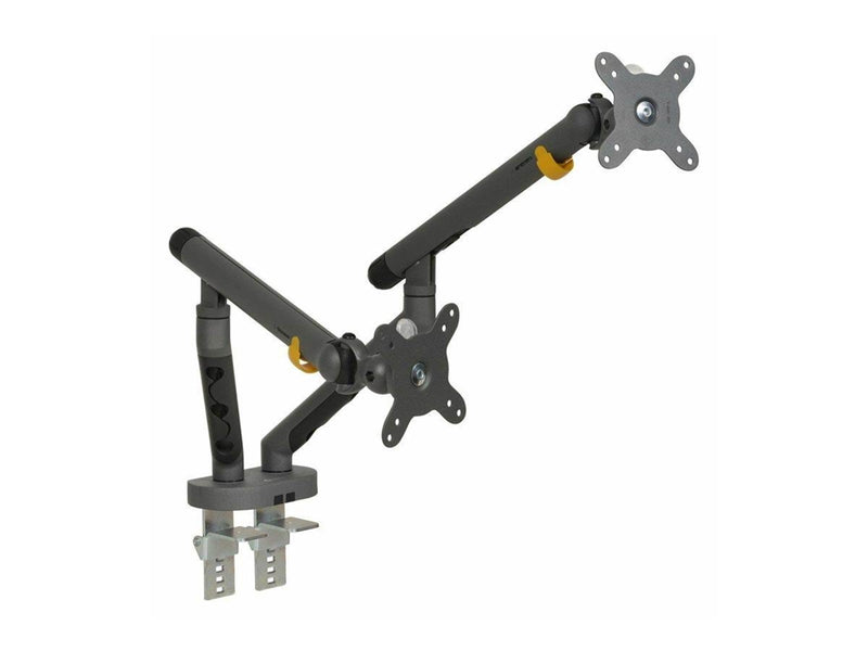 Bakker Elkhuizen Flexible Dual mounting kit - adjustable dual arms - for 2 monitors - dark grey - Max 10 kg - recommended for 17"-35" (for flat screen), 17"-32" (for curved screen)