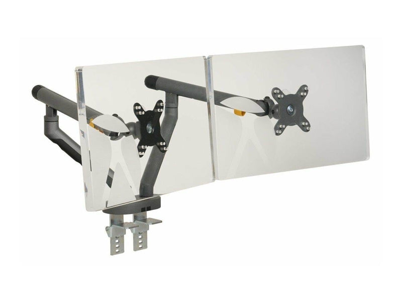 Bakker Elkhuizen Flexible Dual mounting kit - adjustable dual arms - for 2 monitors - dark grey - Max 10 kg - recommended for 17"-35" (for flat screen), 17"-32" (for curved screen)