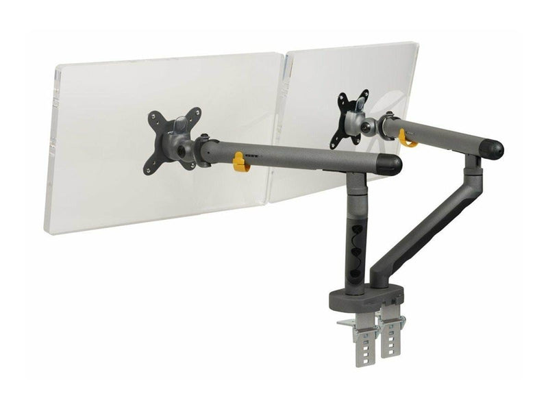Bakker Elkhuizen Flexible Dual mounting kit - adjustable dual arms - for 2 monitors - dark grey - Max 10 kg - recommended for 17"-35" (for flat screen), 17"-32" (for curved screen)
