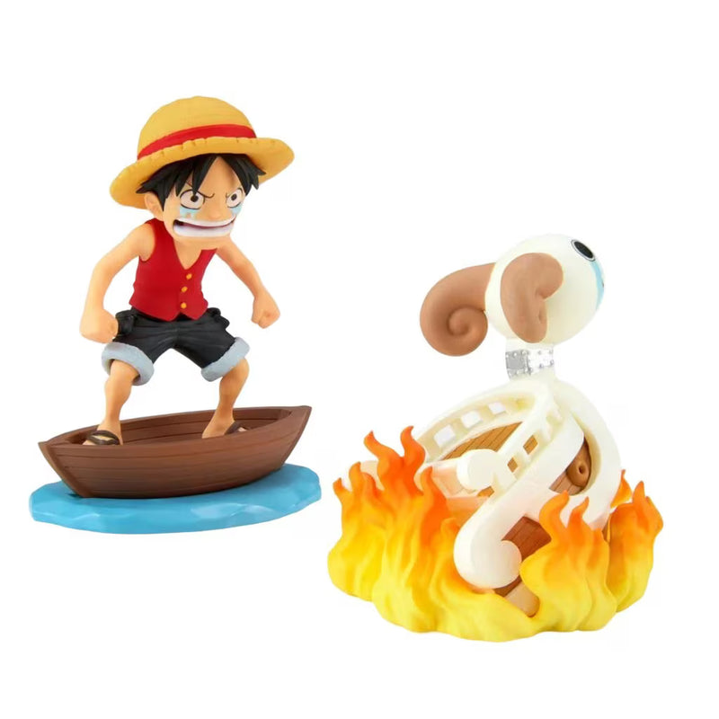 Banpresto - ONE PIECE - COLLECTABLE FIGURE - MONKEY.D.LUFFY & GOING MERRY 8 cm - Figur