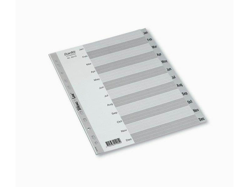 Bantex  Strong-Line®Indexes Jan-Dec Grey