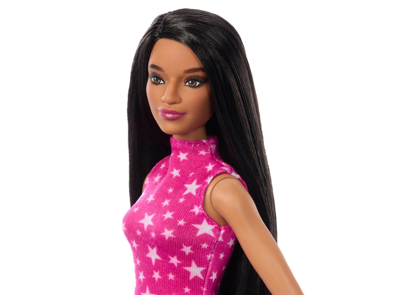 Barbie Fashionistas Doll #215 With Black Straight Hair & Iridescent Skirt
