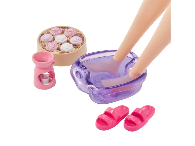 Barbie Fashionistas Doll with Puppy Kids Toys Self-Care Spa Day