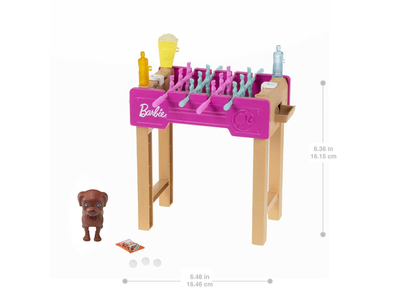 Barbie Mini Playset With Pet Accessories And Working Foosball Table