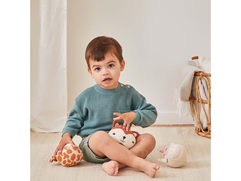 Barbo Baby Knitted Ball w. Bell - Giraffe