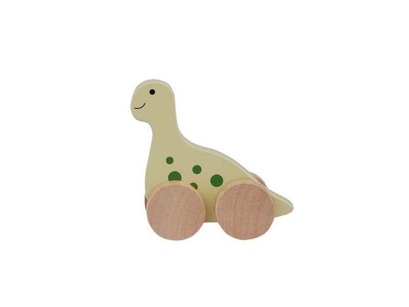 Barbo Baby Wooden Animals On Wheels - Dino