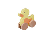 Barbo Baby Wooden Animals On Wheels - Duck