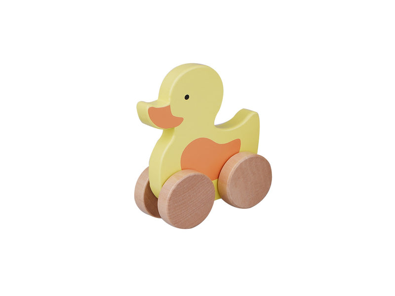 Barbo Baby Wooden Animals On Wheels - Duck