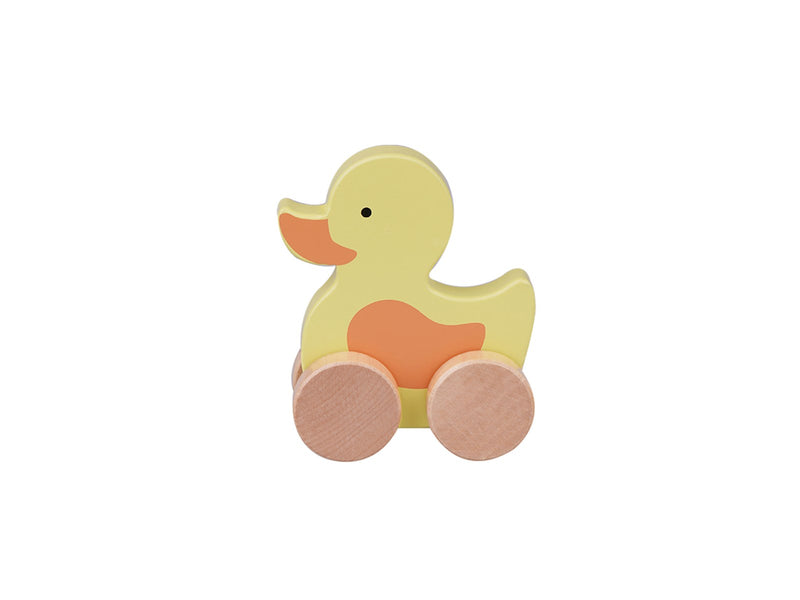 Barbo Baby Wooden Animals On Wheels - Duck