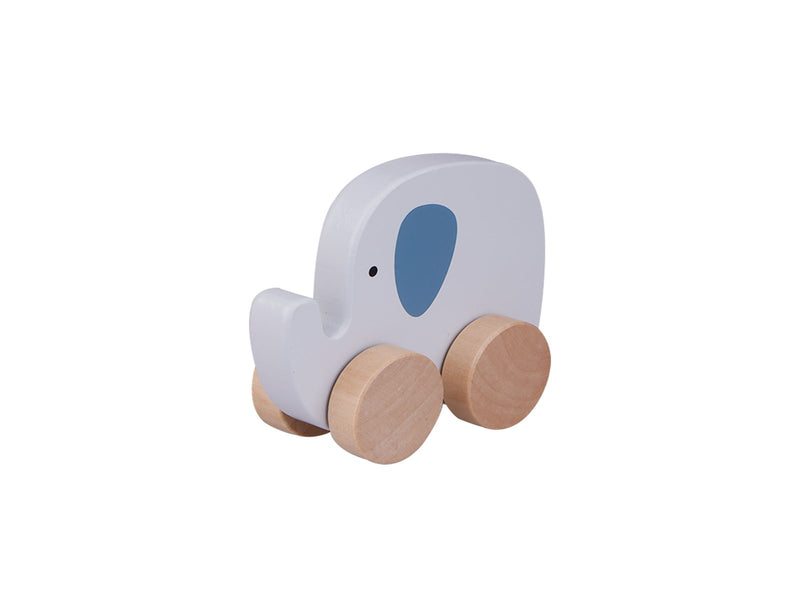 Barbo Baby Wooden Animals On Wheels - Elephant