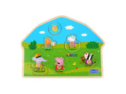 Barbo Toys Peppa Pig - Wooden Peg Puzzle - Playground