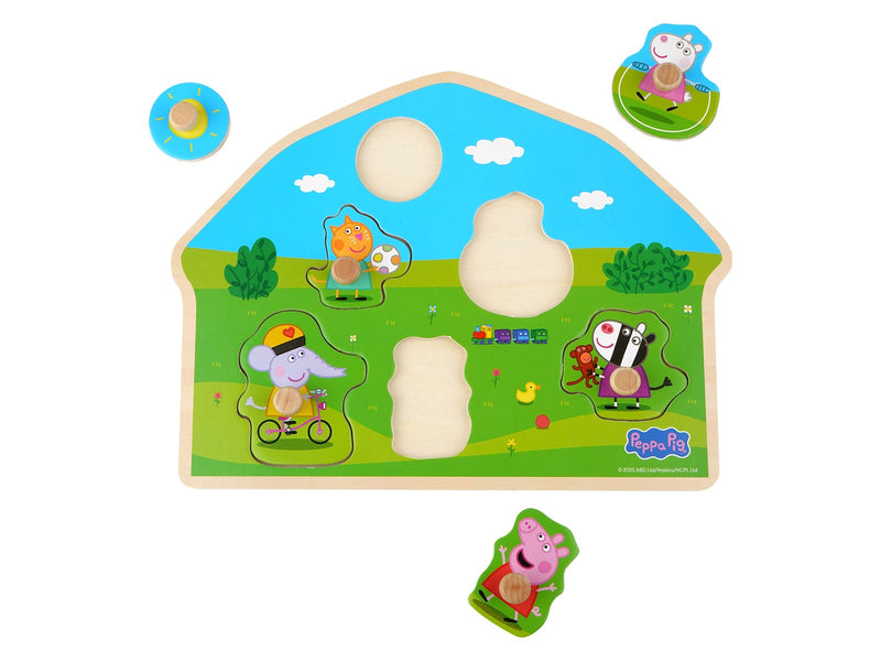 Barbo Toys Peppa Pig - Wooden Peg Puzzle - Playground