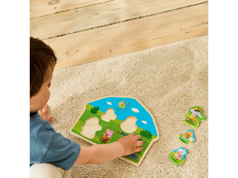 Barbo Toys Peppa Pig - Wooden Peg Puzzle - Playground