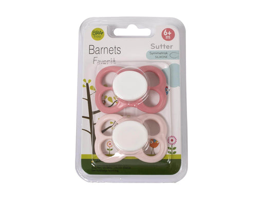 Barnets Favorit 2 pak luftsutter silikone 6+ mdr. - Rosa/Lyserød