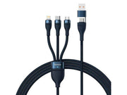 Baseus 3in1 USB cable  Flash Series 2 USB-C + micro USB + Lightning 100W 1.2m (blue)