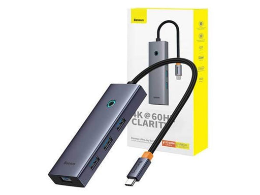 Baseus 6in1 Hub UltraJoy USB-C do HDMI4K@60Hz+4xUSB 3.0+PD (space grey) USB-Hubs - USB 3.0 - 6 - Grau