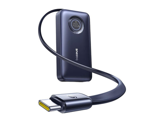 Baseus EnerCore CR11 10000mAh 45W Power Bank with Retractable USB-C Cable - Black - 10000 mAh