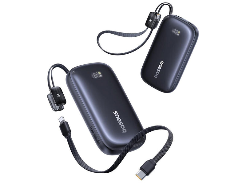 Baseus EnerFill FC21 QPow3 Ultra 10000mAh 22.5W Power Bank with Digital Display and Detachable Cable - Black - 10000 mAh