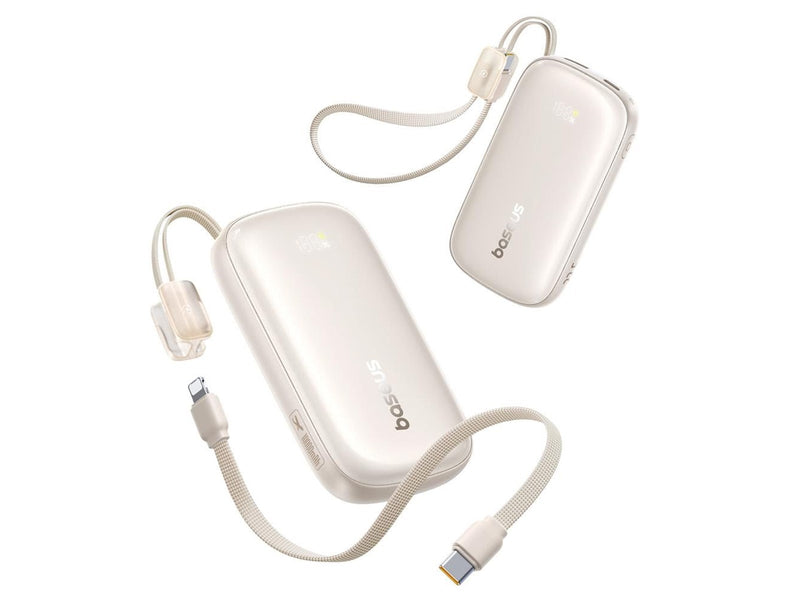 Baseus EnerFill FC21 Qpow 3 Ultra 10000mAh 22.5W Powerbank with attached cable lanyard - beige - 10000 mAh