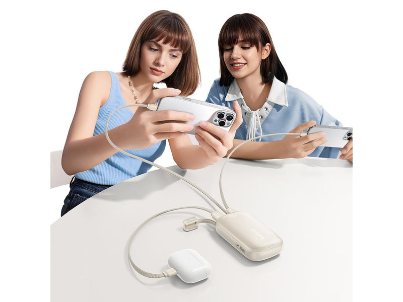 Baseus EnerFill FC21 Qpow 3 Ultra 10000mAh 22.5W Powerbank with attached cable lanyard - beige - 10000 mAh