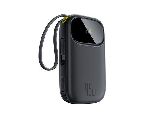 Baseus EnerFill FC31 10000mAh 45W Power Bank with USB-C and Lightning Cables - Black - 10000 mAh