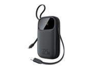 Baseus EnerFill FC31 20000mAh 22.5W Powerbank with Digital Display and 2 Built-in Cables (USB-C + Lightning) - Black - 20000 mAh