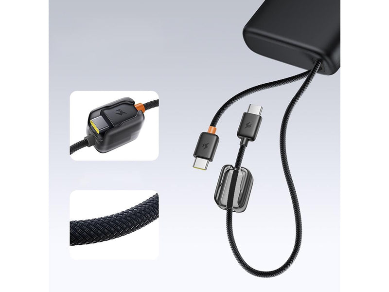 Baseus EnerFill FC41 25000mAh 145W Power Bank with Digital Display and Built-in Dual USB-C Cable - Black - 25000 mAh