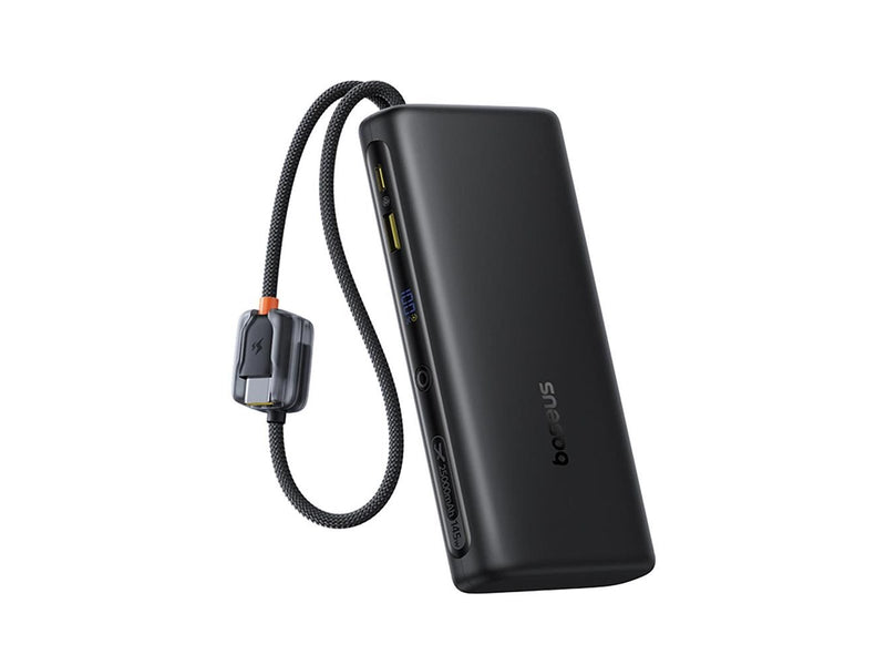 Baseus EnerFill FC41 25000mAh 145W Power Bank with Digital Display and Built-in Dual USB-C Cable - Black - 25000 mAh