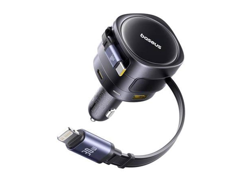 Baseus Enjoyment Max Car Charger 90W USB-C Lightning USB-A USB-C Ports - Black