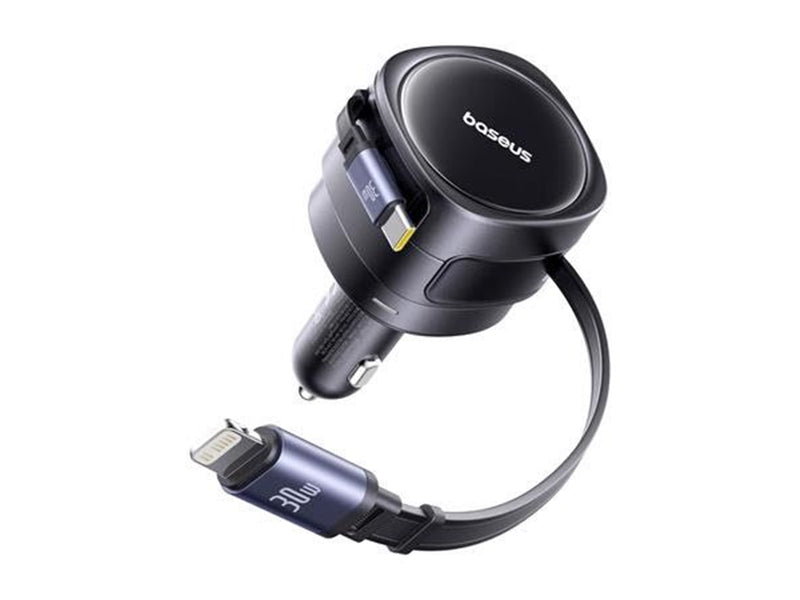 Baseus Enjoyment Max Car Charger with USB-C & Lightning 60W - Black