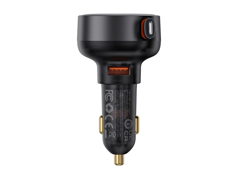 Baseus Enjoyment Pro 55W USB-A Car Charger with Retractable Lightning Cable - Black