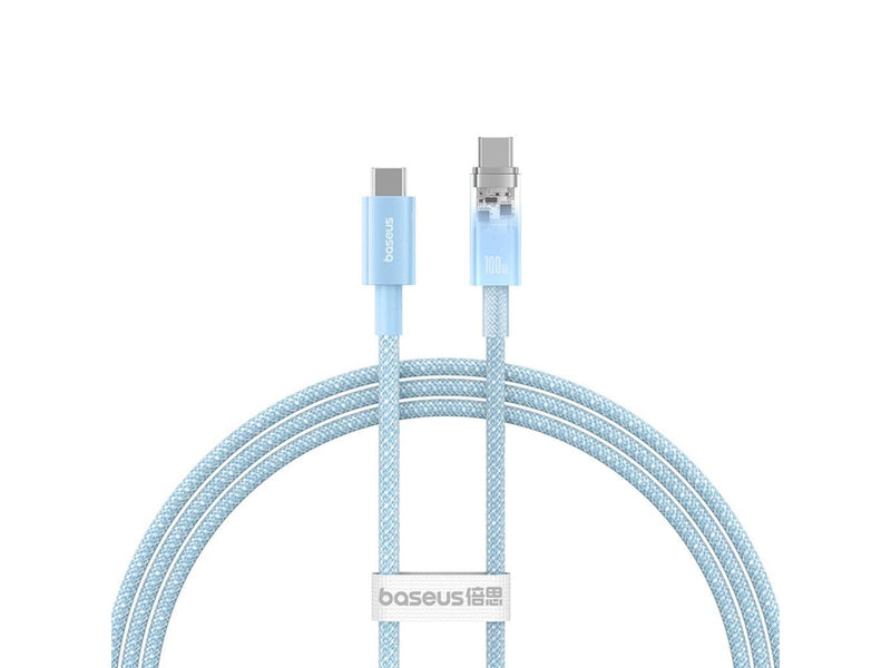 Baseus Explorer 100W USB-C - USB-C Cable with Intelligent Temperature Sensor 1m - Blue
