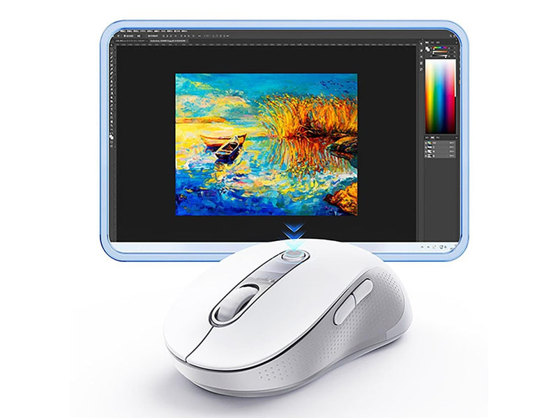 Baseus F02 Ergonomic Wireless Mouse USB 2.4GHz - White - (Weiß)
