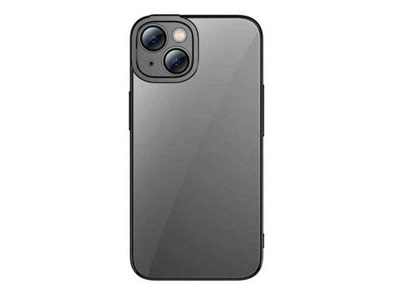 Baseus Glitter Transparent Case and Tempered Glass set for iPhone 14 Plus (black)
