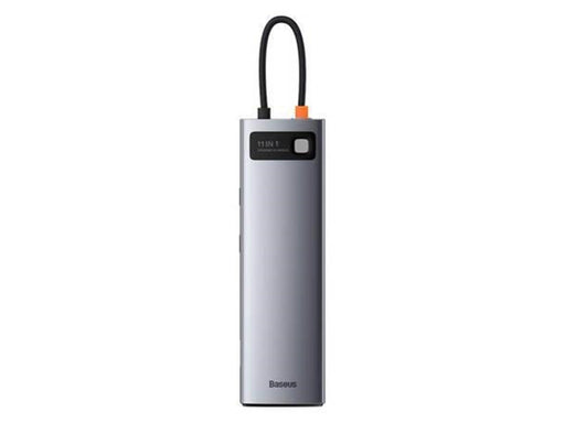 Baseus Hub 11in1 Metal Gleam Series USB-C to 3x USB 3.0 + 2x HDMI + USB-C PD + Ethernet RJ45 + microSD/SD + VGA + AUX USB-Hubs - USB 3.0 - 11 - Grau
