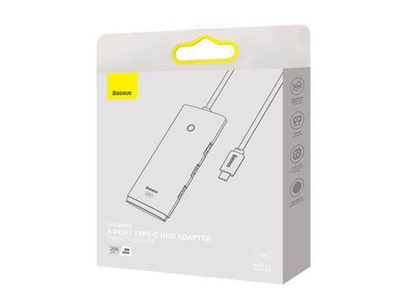 Baseus Hub 4in1 Lite Series USB-C to 4x USB 3.0 + USB-C 2m (White) USB-Hubs - USB 3.0 - 4 - Weiß