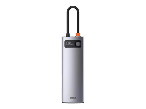 Baseus Hub 8in1 Metal Gleam Series USB-C to 3x USB 3.0 + HDMI + USB-C PD + Ethernet RJ45 + microSD/SD USB-Hubs - USB 3.0 - 7 - Grau