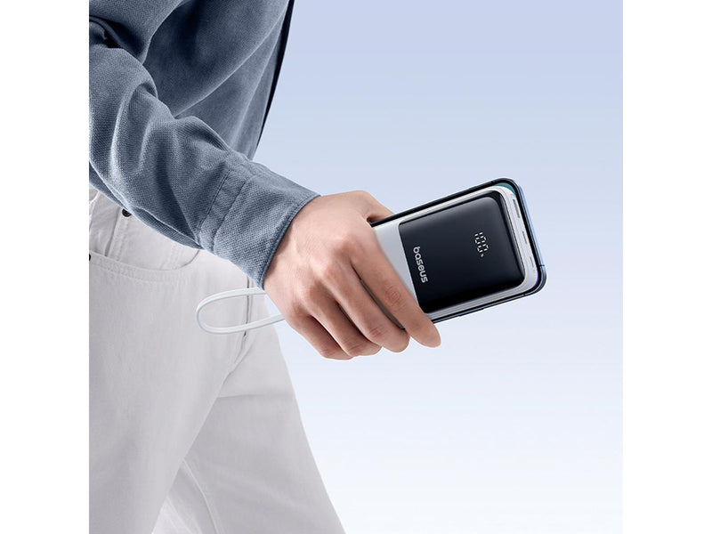 Baseus Lipow 20000mAh 22.5W Powerbank with two built-in cables with additional Simple USB-A - USB-C 3A 20cm cable - white - 20000 mAh