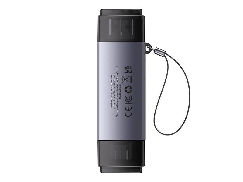 Baseus Lite Series SD/TF memory card reader USB + USB-C (gray)