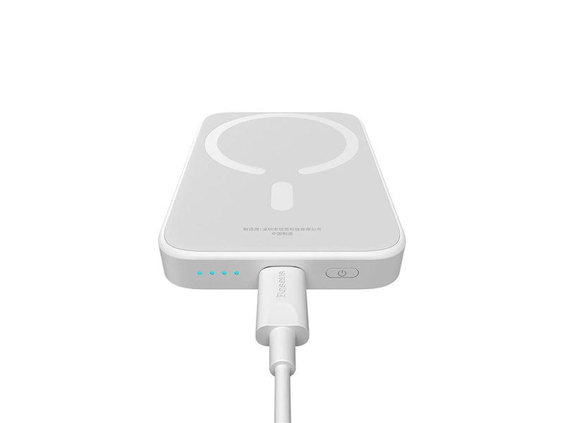 Baseus Magnetic Mini Air PPCXM06A 6000mAh 20W Power Bank with Simple Series USB-C Cable - White - 6000 mAh