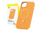 Baseus Magnetic Phone Case for iPhone 15 Plus  Fauxther Series (Orange)