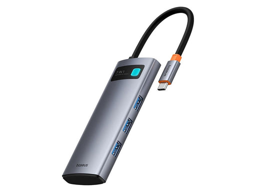 Baseus Metal Gleam 7in1 HDMI 4K 60Hz USB-C Hub / 3x USB 3.0 / USB-C PD / SD / microSD - Gray USB-Hubs