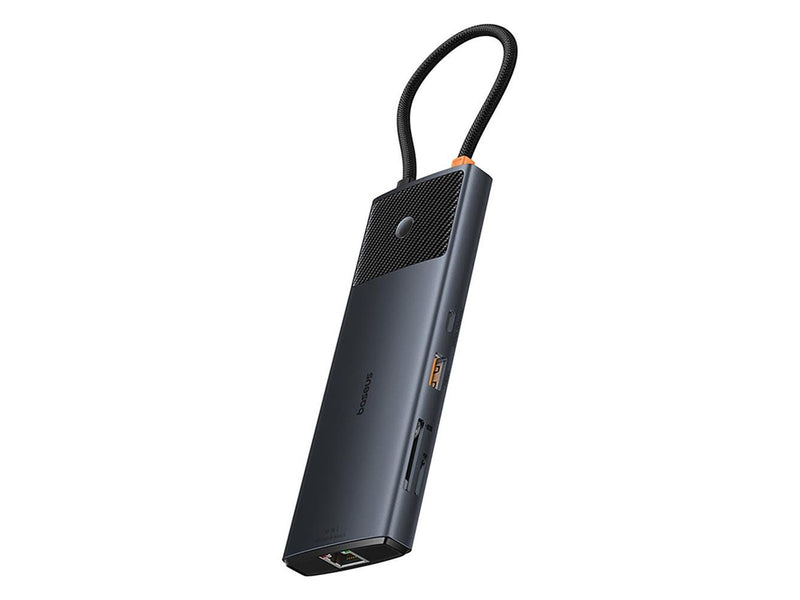 Baseus Metal Gleam II 10in1 HDMI USB-A USB-C RJ45 SD/TF Hub - Gray USB-Hubs