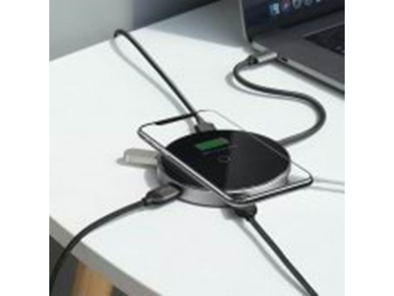 Baseus Mirror series Qi charger and USB-C hub with HDMI 2xUSB 2.0 1xUSB 3.0 and PD USB-Hubs