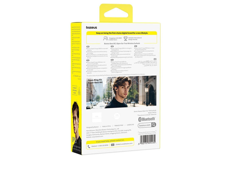 Baseus OWS  Bass BC1 Earphones with Clip - Black