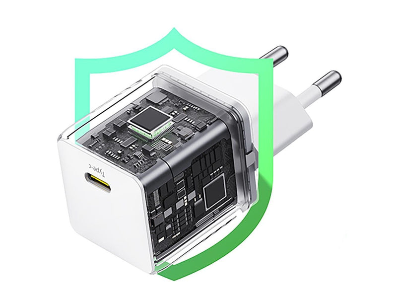 Baseus Palm 1C 20W Wall Charger (with  Mini White USB-C 60W (20V/3A) 1m Cable) - White